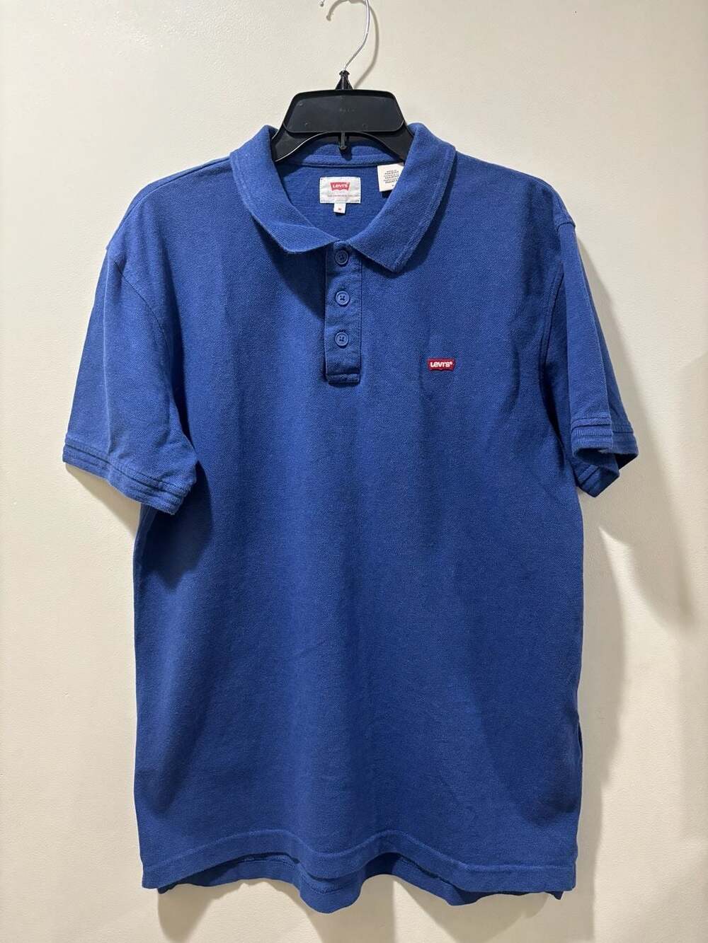 Levi's Men's Blue Housemark Short Sleeve Polo Shirt Size M